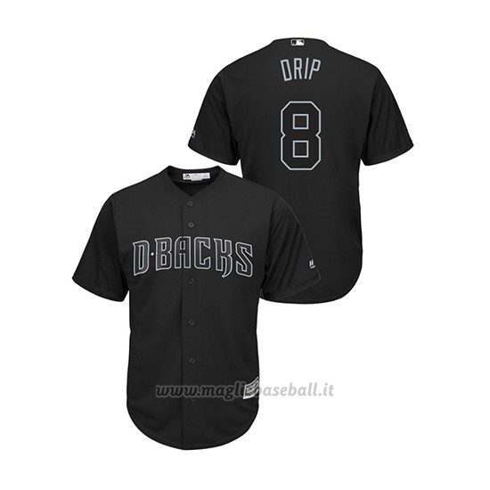 Maglia Baseball Hombre Arizona Diamondbacks 8 Mike Leake 2019 Players Weekend Drip Replica Nero